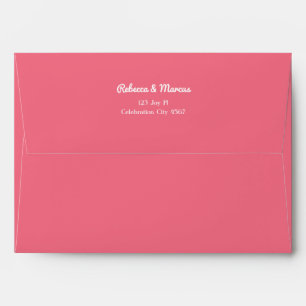 Modern Bold Hot Pink Fuchsia Retro Vibes Wedding Envelope