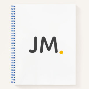 Modern Bold Initials Stylish Mustard Monogram Notebook