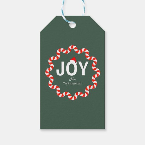 Modern Bold JOY Simple Elegant Christmas Family Gift Tags
