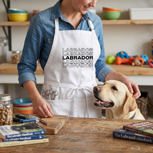 Modern Bold Labrador Typography Graphic Adult Apron
