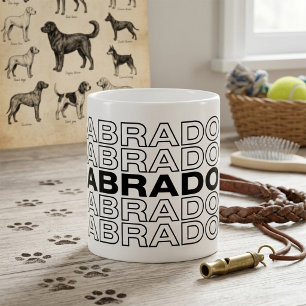 Modern Bold Labrador Typography Graphic  Coffee Mug