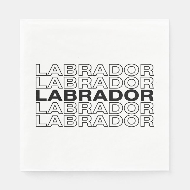 Modern Bold Labrador Typography Graphic  Napkins (Front)