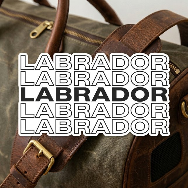 Modern Bold Labrador Typography Graphic  Rectangular Sticker (Creator Uploaded)