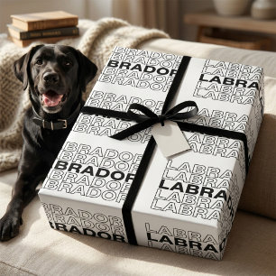 Modern Bold Labrador Typography Graphic  Wrapping Paper