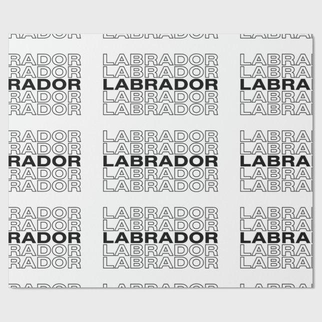 Modern Bold Labrador Typography Graphic  Wrapping Paper (Flat)