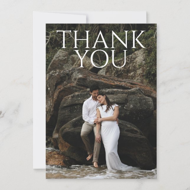 Modern Bold Large Text Thank You Card (Front)