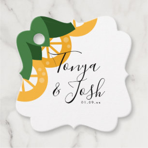 Modern Bold Lemon Slices Wedding Favor Favor Tags
