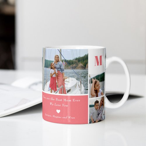 Modern Bold Letters MOM 7 Custom Photo Mug