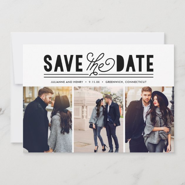 Modern Bold Love Save The Date Photo Collage