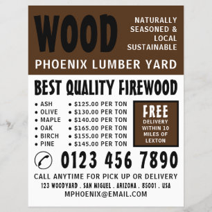 Modern Bold, Lumber/Timber/Wood Yard Advertising Flyer
