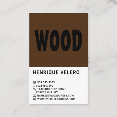 Modern Bold LumberTimber Wood Yard Business Card