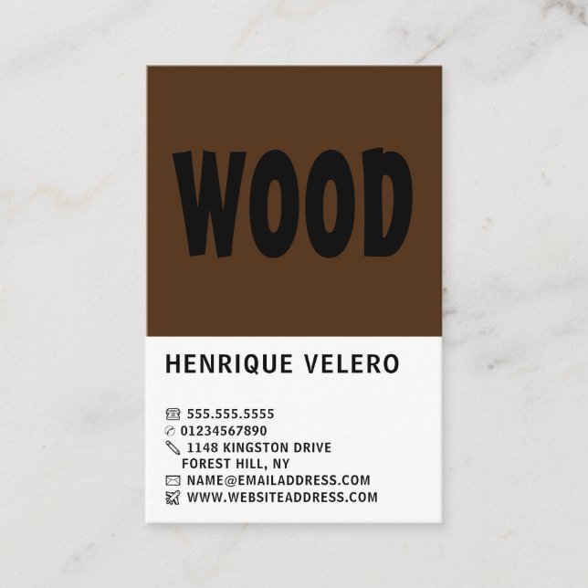 Modern Bold, Lumber/Timber/ Wood Yard Business Card (Front)