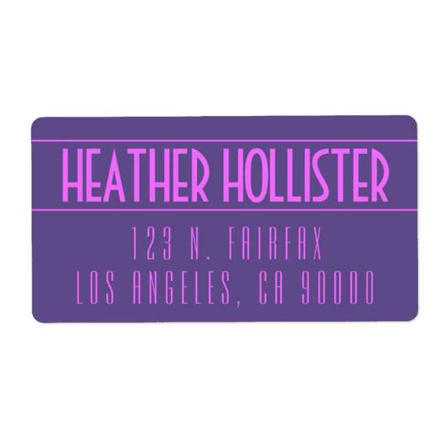 Modern Bold Magenta & Ultra Violet Label (Front)