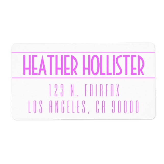 Modern Bold Magenta & White Label (Front)