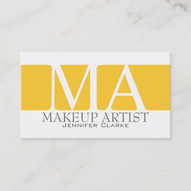 Modern Bold Makeup Artist Business Cards (Front)