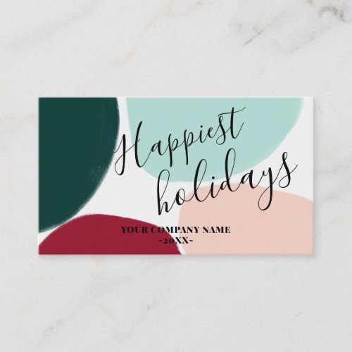 Modern bold merry bright Christmas corporate wish Business Card