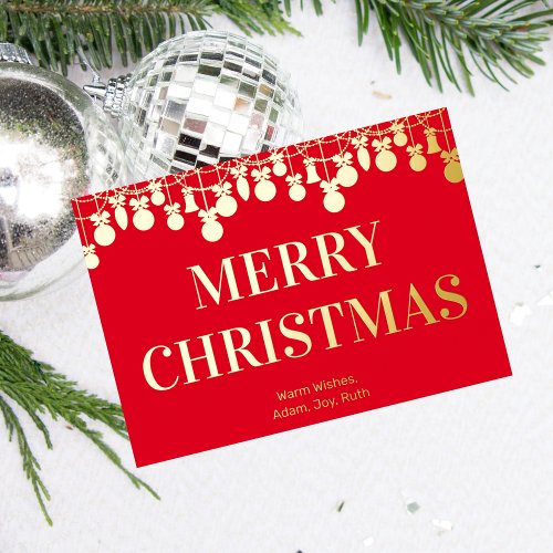 Modern Bold Merry Christmas Foil Holiday Card
