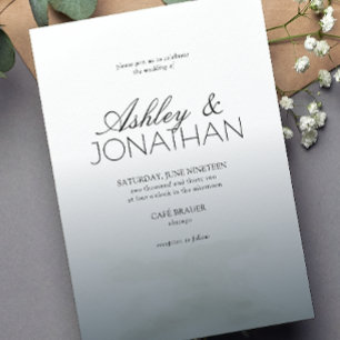 Modern Bold & Minimalist Dusty Blue Wedding Invitation