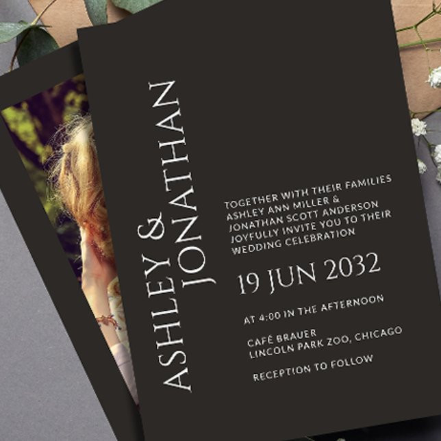 Modern Bold & Minimalist Photo Wedding Invitation (Creator Uploaded)