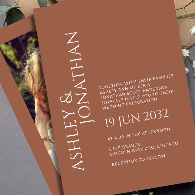 Modern Bold & Minimalist Photo Wedding Invitation (Creator Uploaded)