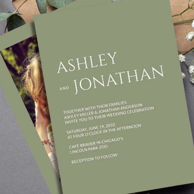 Modern Bold & Minimalist Photo Wedding Invitation (Creator Uploaded)