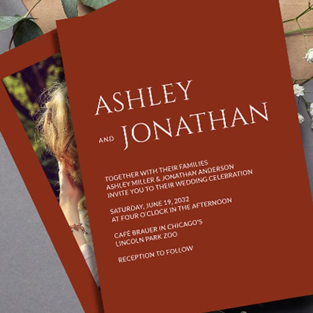Modern Bold & Minimalist Photo Wedding Invitation (Creator Uploaded)