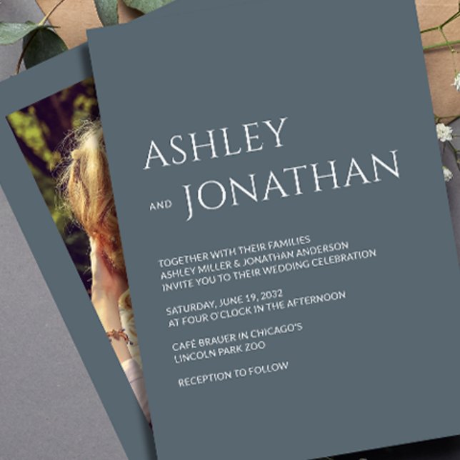 Modern Bold & Minimalist Photo Wedding Invitation (Creator Uploaded)