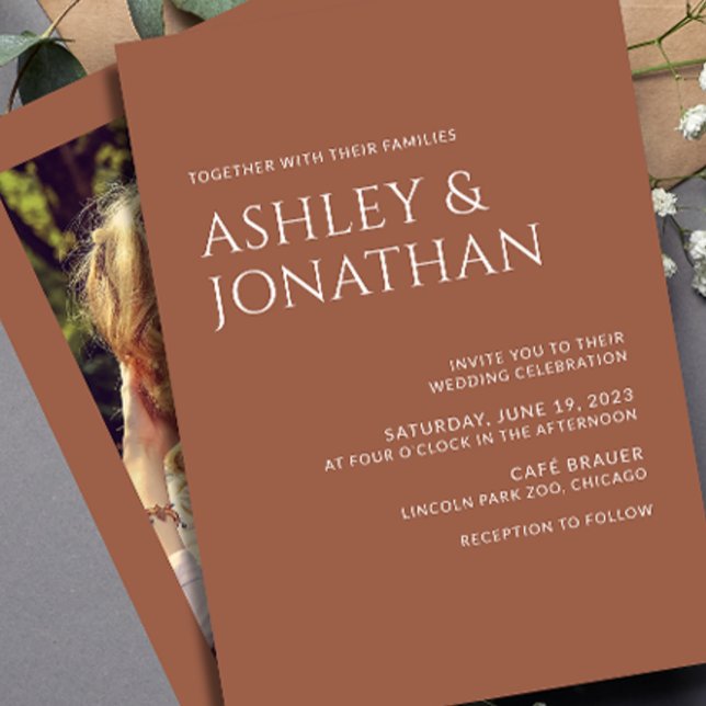 Modern Bold & Minimalist Photo Wedding Invitation (Creator Uploaded)