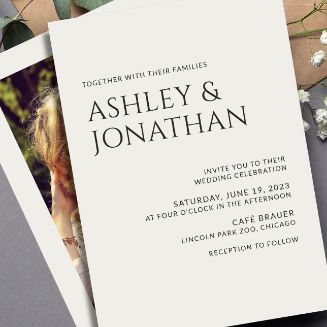Modern Bold & Minimalist Photo Wedding Invitation (Creator Uploaded)