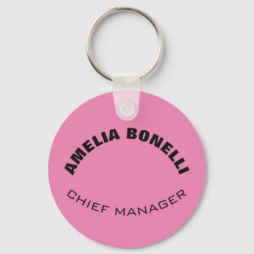 Modern Bold Minimalist Professional Feminine Pink  Keychain