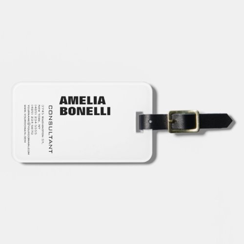 Modern Bold Minimalist Professional Luggage Tag