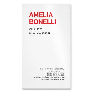 Modern Bold Minimalist Professional Standard Size Business Card Magnet