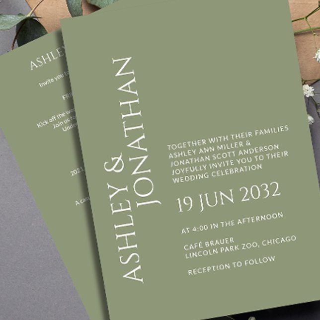 Modern Bold & Minimalist Wedding All-in-One Invitation (Creator Uploaded)