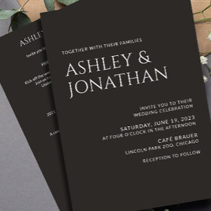 Modern Bold & Minimalist Wedding All-in-One Invitation