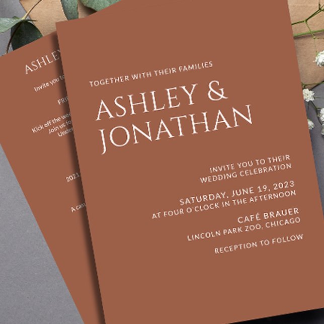 Modern Bold & Minimalist Wedding All-in-One Invitation (Creator Uploaded)
