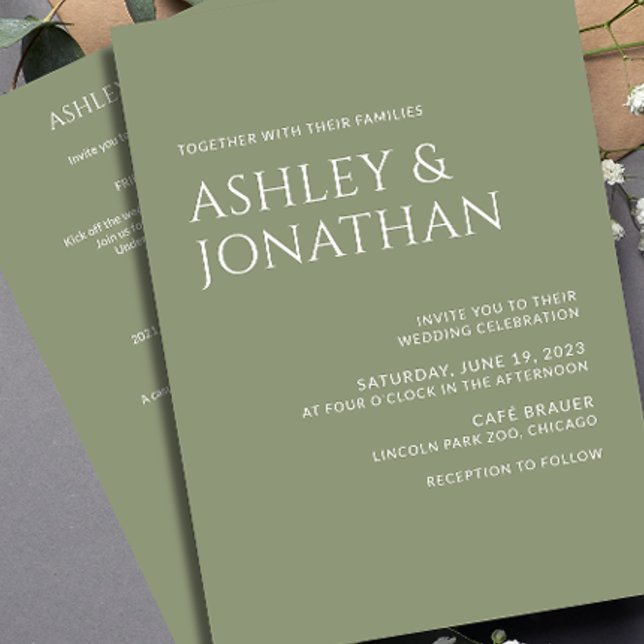 Modern Bold & Minimalist Wedding All-in-One Invitation (Creator Uploaded)