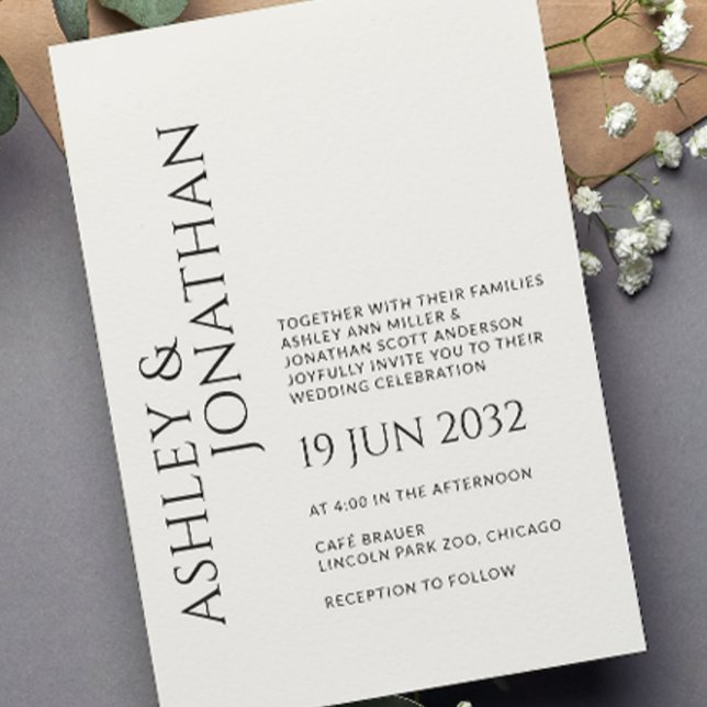 Modern Bold & Minimalist Wedding Invitation (Creator Uploaded)