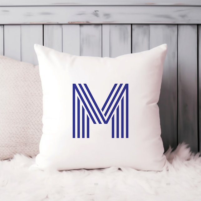 Modern Bold Monogram | Any Color Throw Pillow (Creator Uploaded)