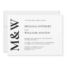 Modern Bold Monogram Black and White Wedding