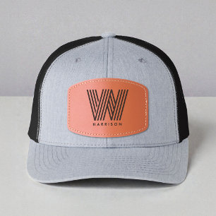 Modern Bold Monogram Leather Patch Hat