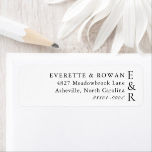 Modern Bold Monogram Minimalist Return Address Label