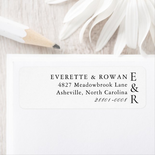 Modern Bold Monogram Minimalist Return Address Label (Insitu)