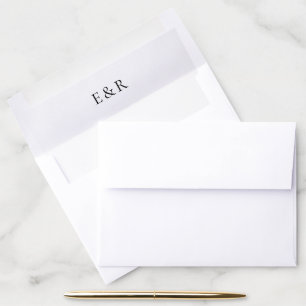 Modern Bold Monogram Minimalist Wedding Envelope Liner