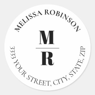 Modern Bold Monogram Return Address Envelope Seal