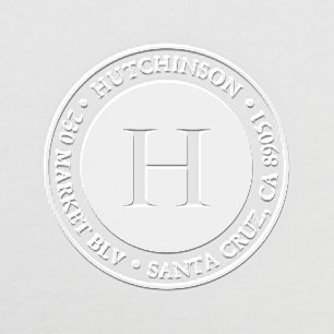 Modern Bold Monogram Round Return Address Embosser
