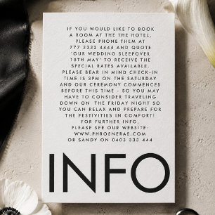 Modern Bold Monogram Wedding Info Letterpress Enclosure Card