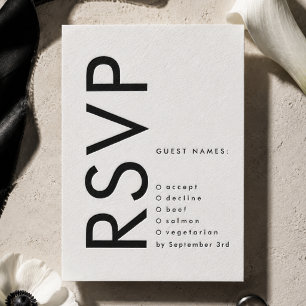 Modern Bold Monogram Wedding Letterpress RSVP Cards