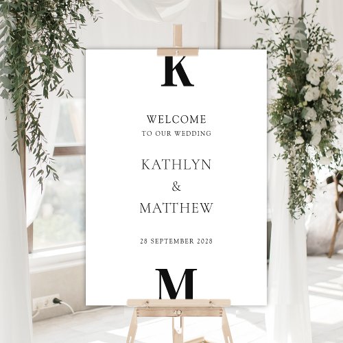 Modern Bold Monogram Wedding Welcome Sign