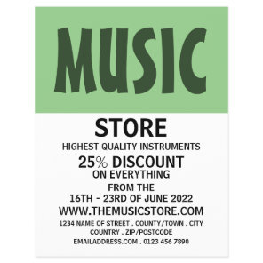 Modern Bold, Musical Instrument Store Flyer