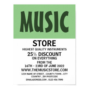 Modern Bold, Musical Instrument Store Poster